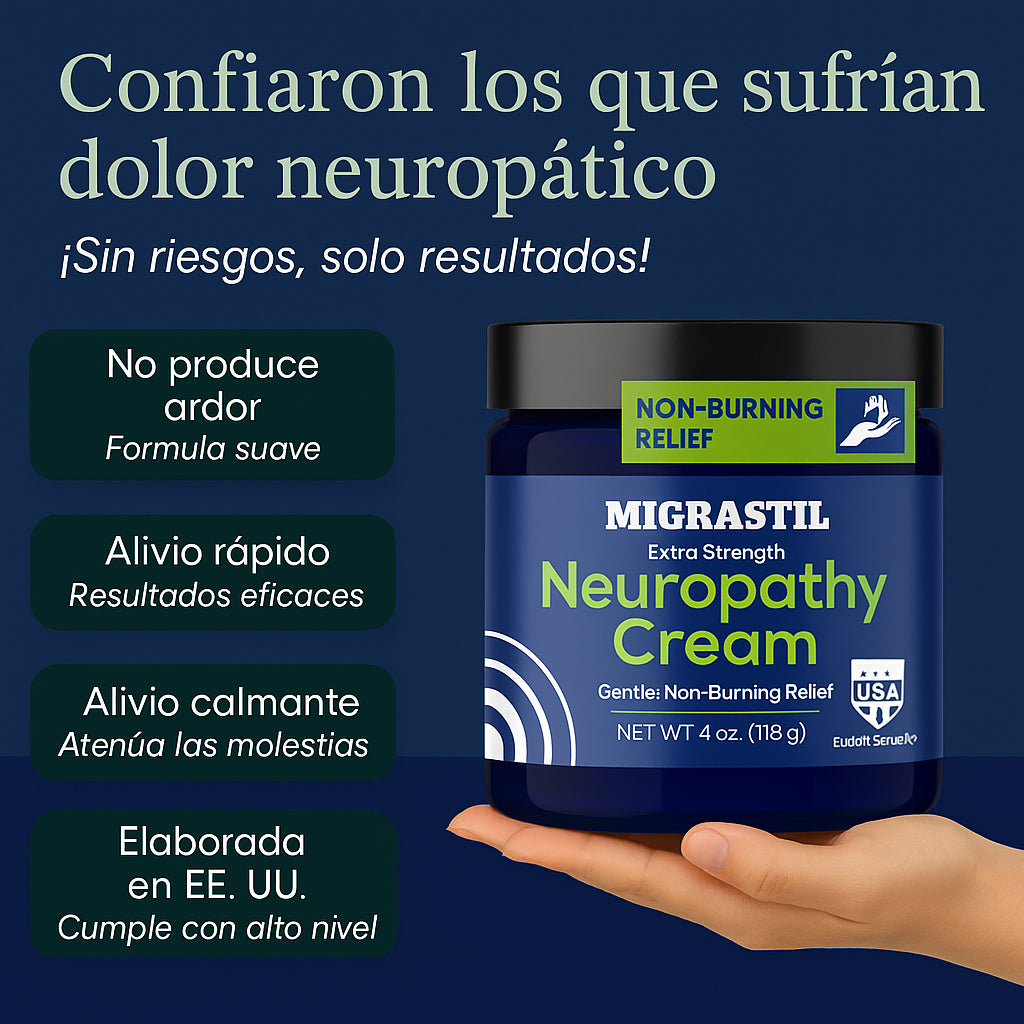 Calma el Ardor y Hormigueo en Minutos – Migrastil Crema Natural para Neuropatía