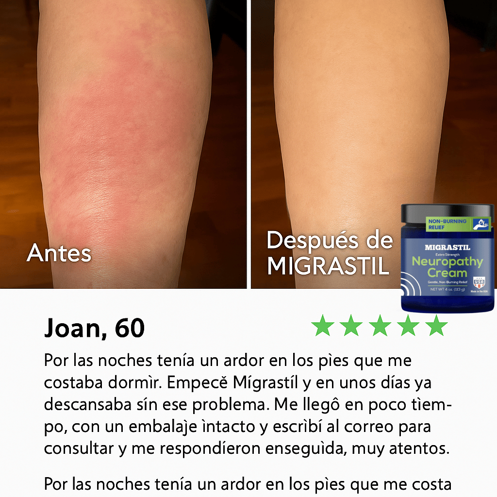Calma el Ardor y Hormigueo en Minutos – Migrastil Crema Natural para Neuropatía